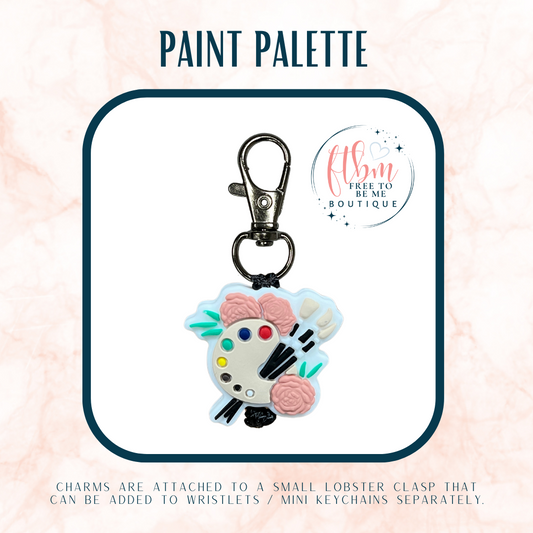 Paint Palette with Roses Charm