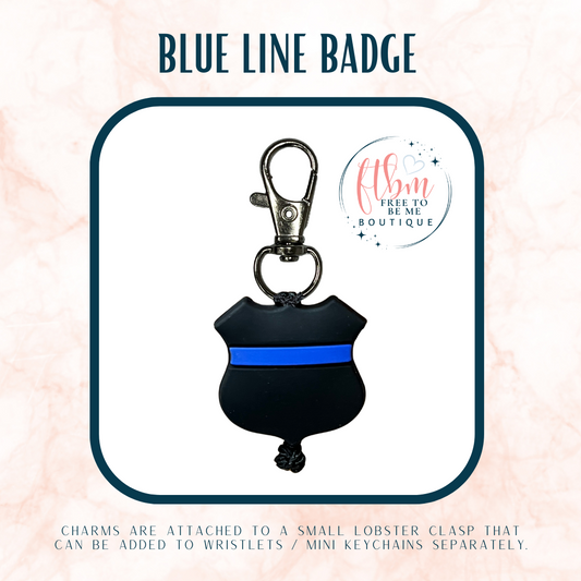 Blue Line Badge Charm