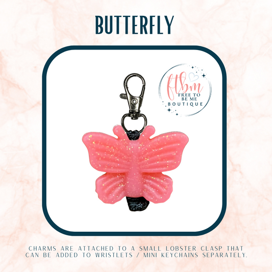 Butterfly Charm | Glitter Red