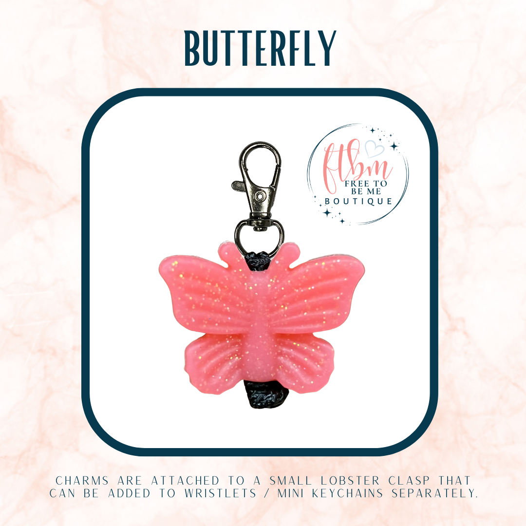 Butterfly Charm | Glitter Red