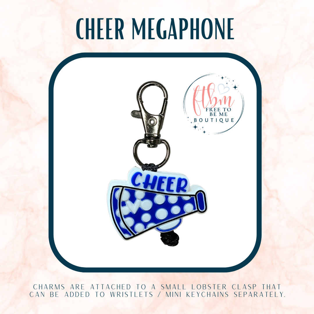 Cheer Megaphone Charm | Blue
