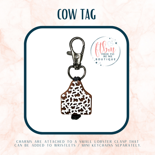 Brown Cow Tag Charm