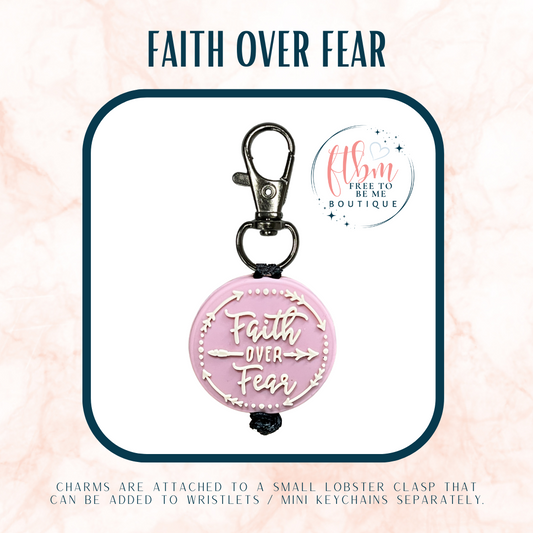 Faith Over Fear Charm | Blush/Tan