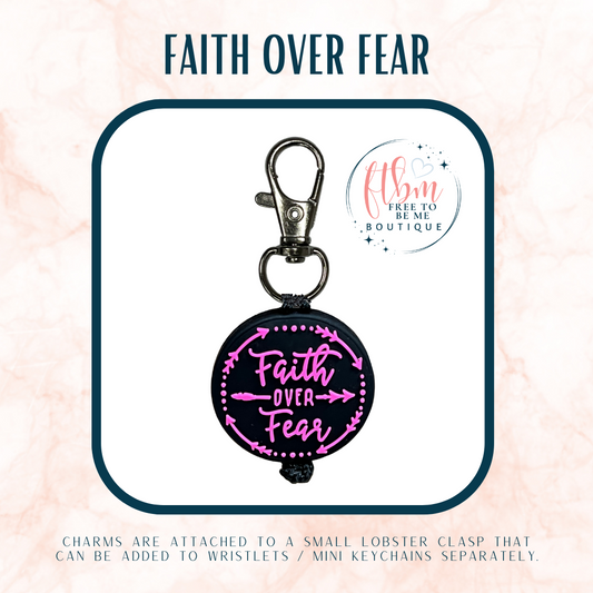 Faith Over Fear Charm | Pink/Black