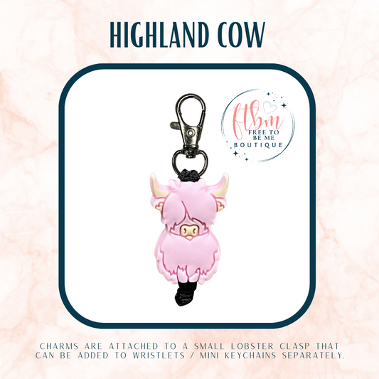 Highland Cow Charm | Pink