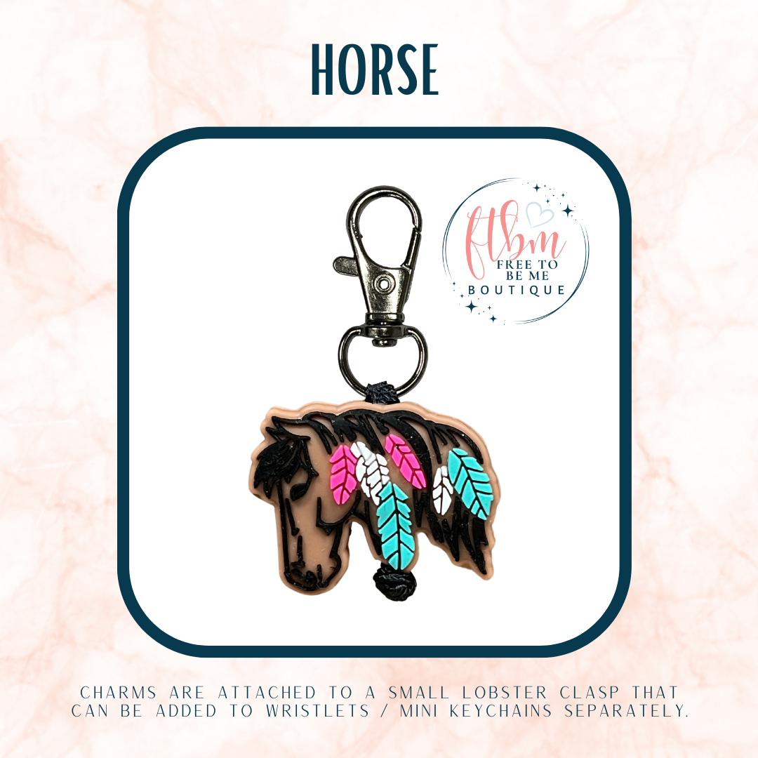Horse w/ Feathers Charm