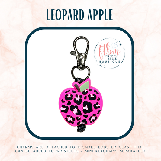 Leopard Apple Charm | Pink