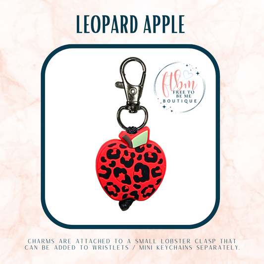 Leopard Apple Charm | Red