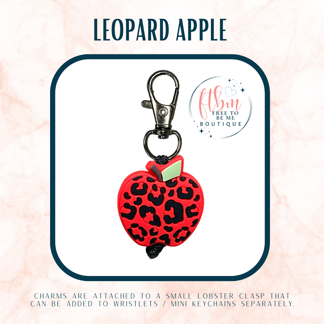 Leopard Apple Charm | Red