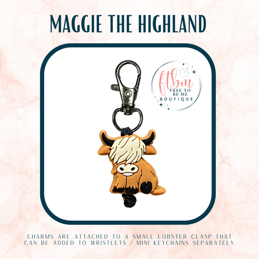 Maggie the Highland Cow Charm | Brown