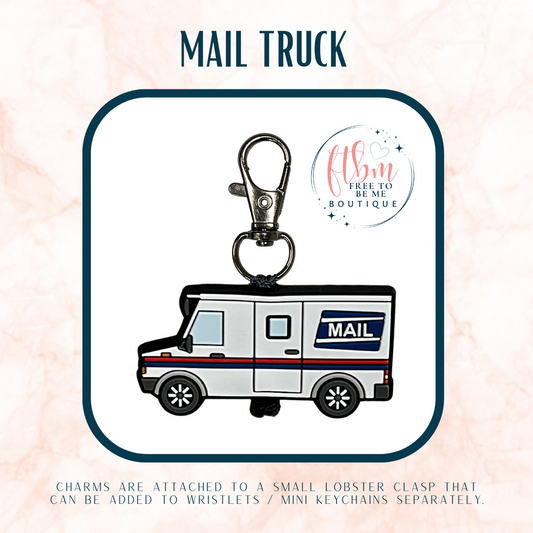 Mail Truck Charm | White