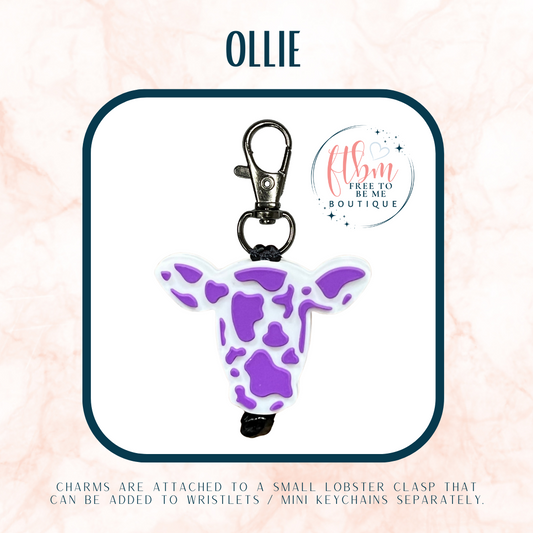 Ollie the Cow Charm | Purple