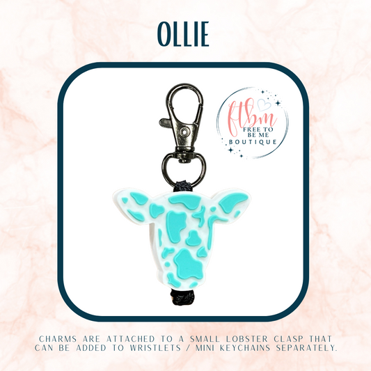 Ollie the Cow Charm | Turquoise