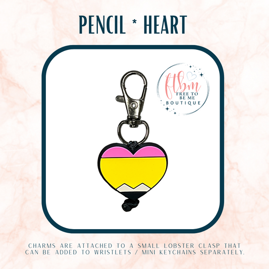 Pencil Heart Charm