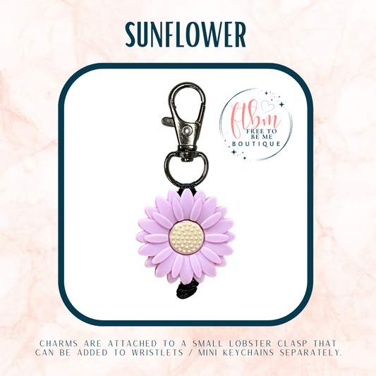Large Lilac Sunflower Charm
