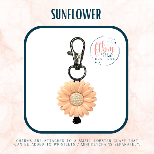 Large Peach Sunflower Charm