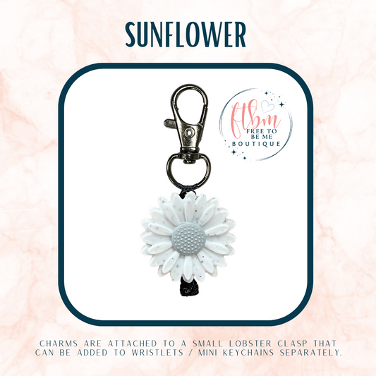 Large White Speckled Sunflower Charm
