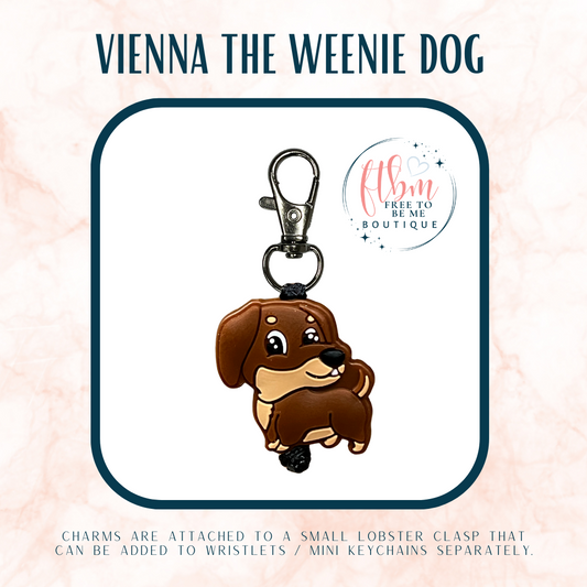 Vienna the Weenie Dog Charm | Brown