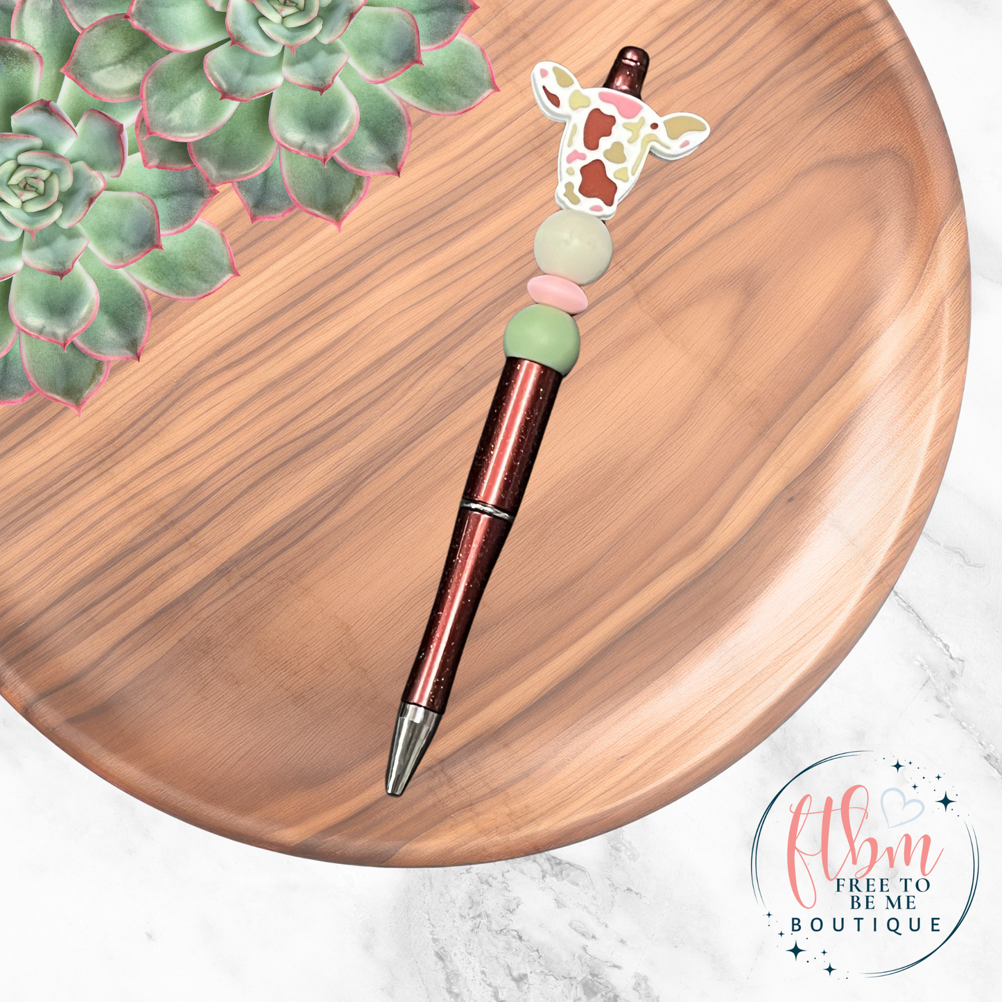 Boho Ollie Silicone Bead Maroon Ombre Pen