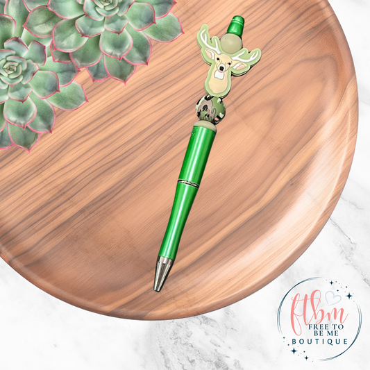 Green Deer Silicone Bead Pen