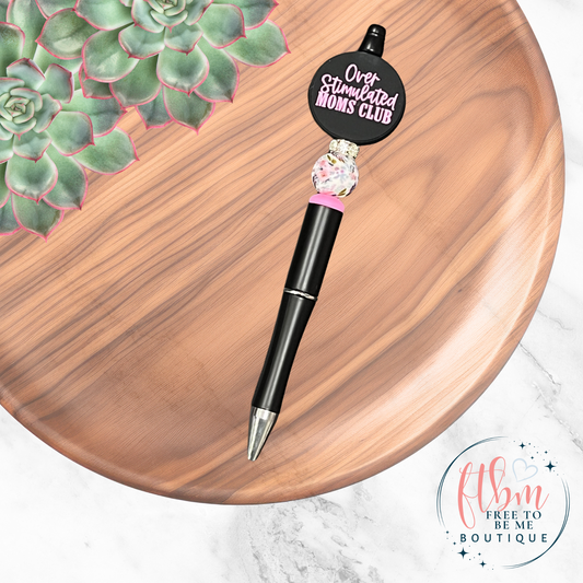 Overstimulated Moms Club Silicone Bead Pen | Pink