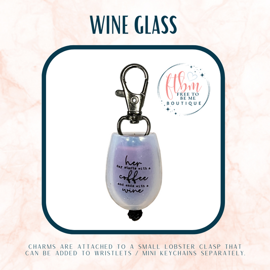 3D Wine Glass Charm
