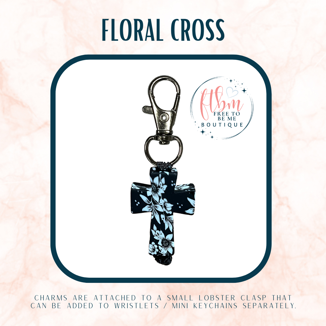 Cross Charm | Floral