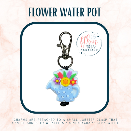 Flower Water Pot Charm | Blue