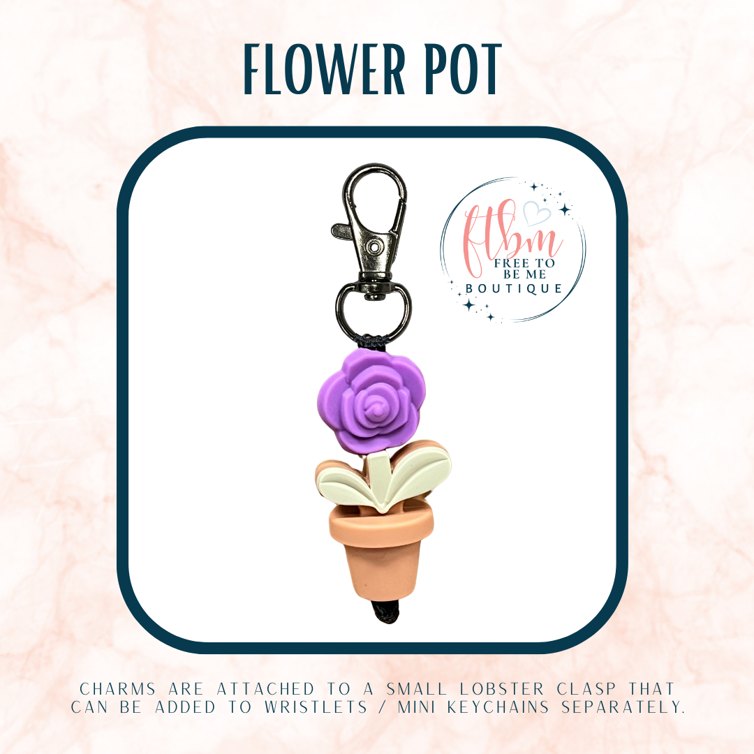 Flower Pot Charm | Purple