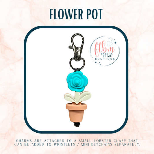 Flower Pot Charm | Turquoise