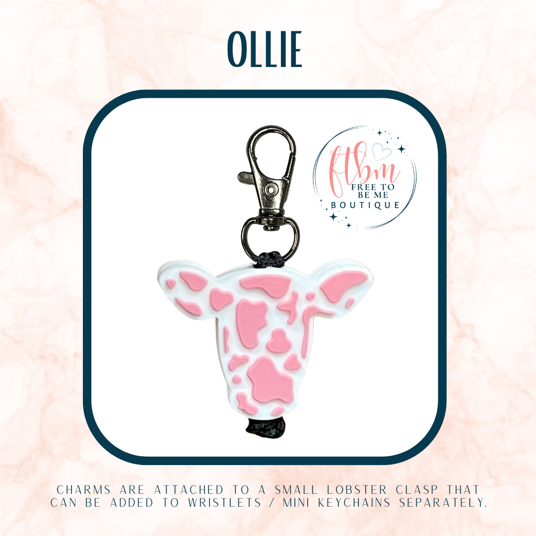 Ollie the Cow Charm | Pink