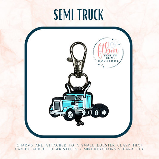 Semi Truck Charm | Blue