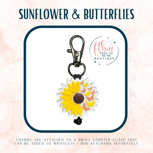 Sunflower & Butterfies Charm