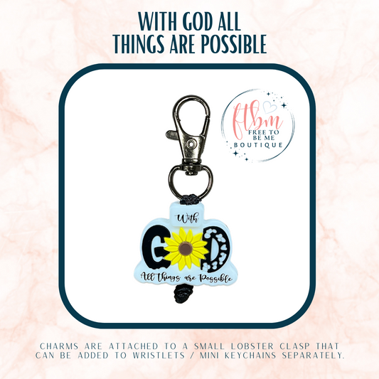 With God All Things Are Possible Charm | Pink