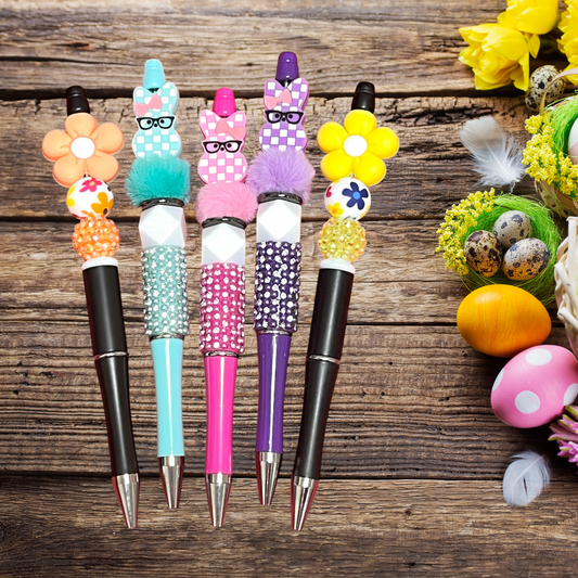 Checked Bunny & Flower Pen Kit