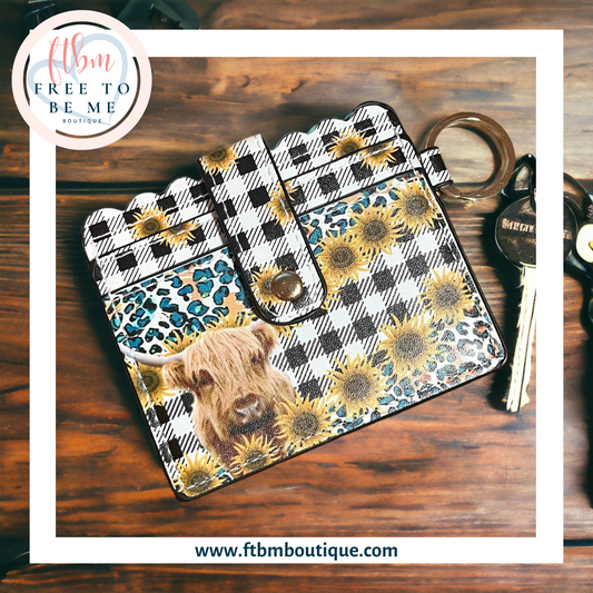 Sunflower Cow Plaid Wallet