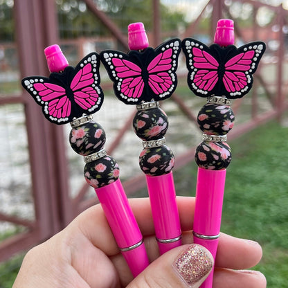 Butterfly Silicone Bead Pen | Pink