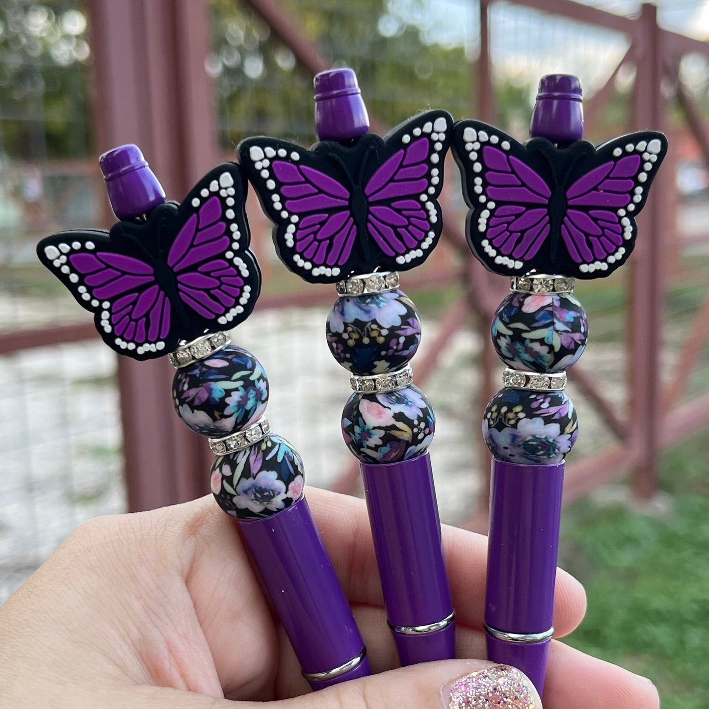 Butterfly Silicone Bead Pen | Purple