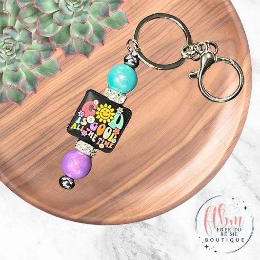 God is Good All The Time Silicone Bead Keychain / Tumbler Charm