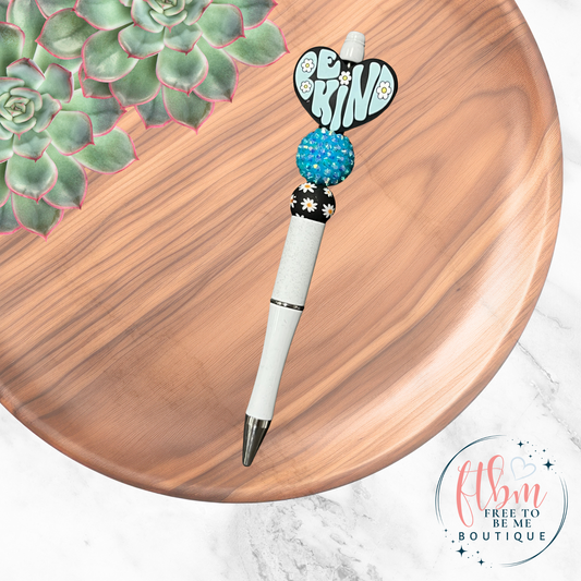 Be Kind Silicone Bead Pen | Blue Heart