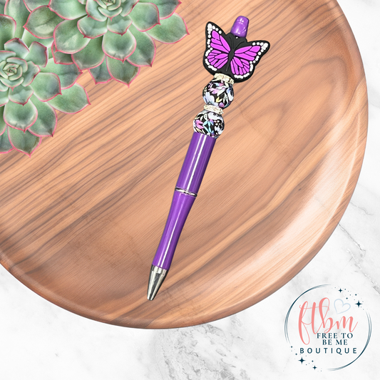 Butterfly Silicone Bead Pen | Purple