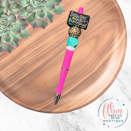 Faith Can Move Mountains Silicone Bead Pen