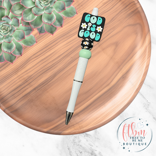 God is Good Silicone Bead Pen | Turquoise & Mint