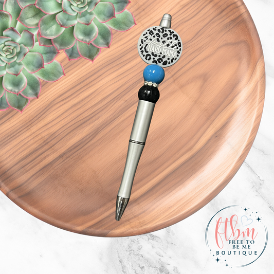 Hustle Hard Mama Silicone Bead Pen | Gray