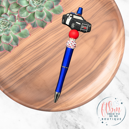 Police Car Silicone Bead Pen