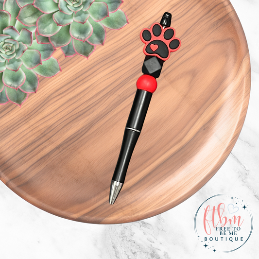 Paw Print Silicone Bead Pen