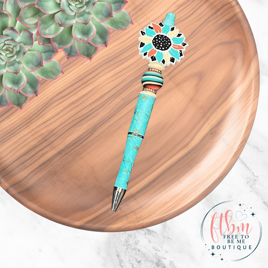 Western Sunflower Silicone Bead Pen