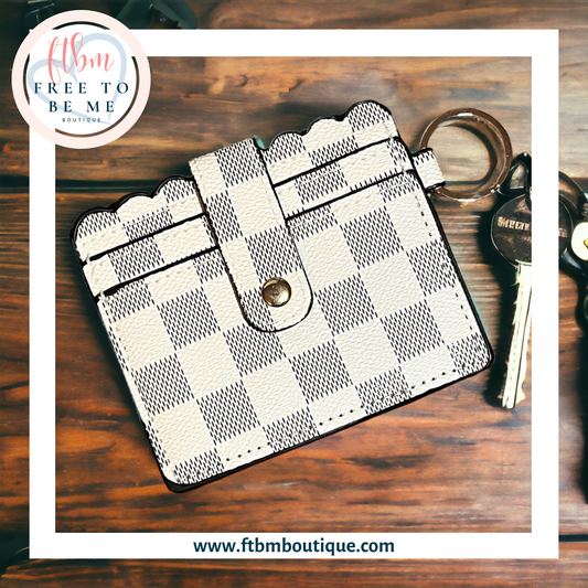 White & Black Checker Wallet