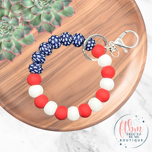 Patriotic | Stars & Stripes Silicone Bead Wristlet