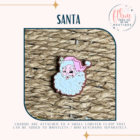 Christmas | Vintage Santa Charm | Pink